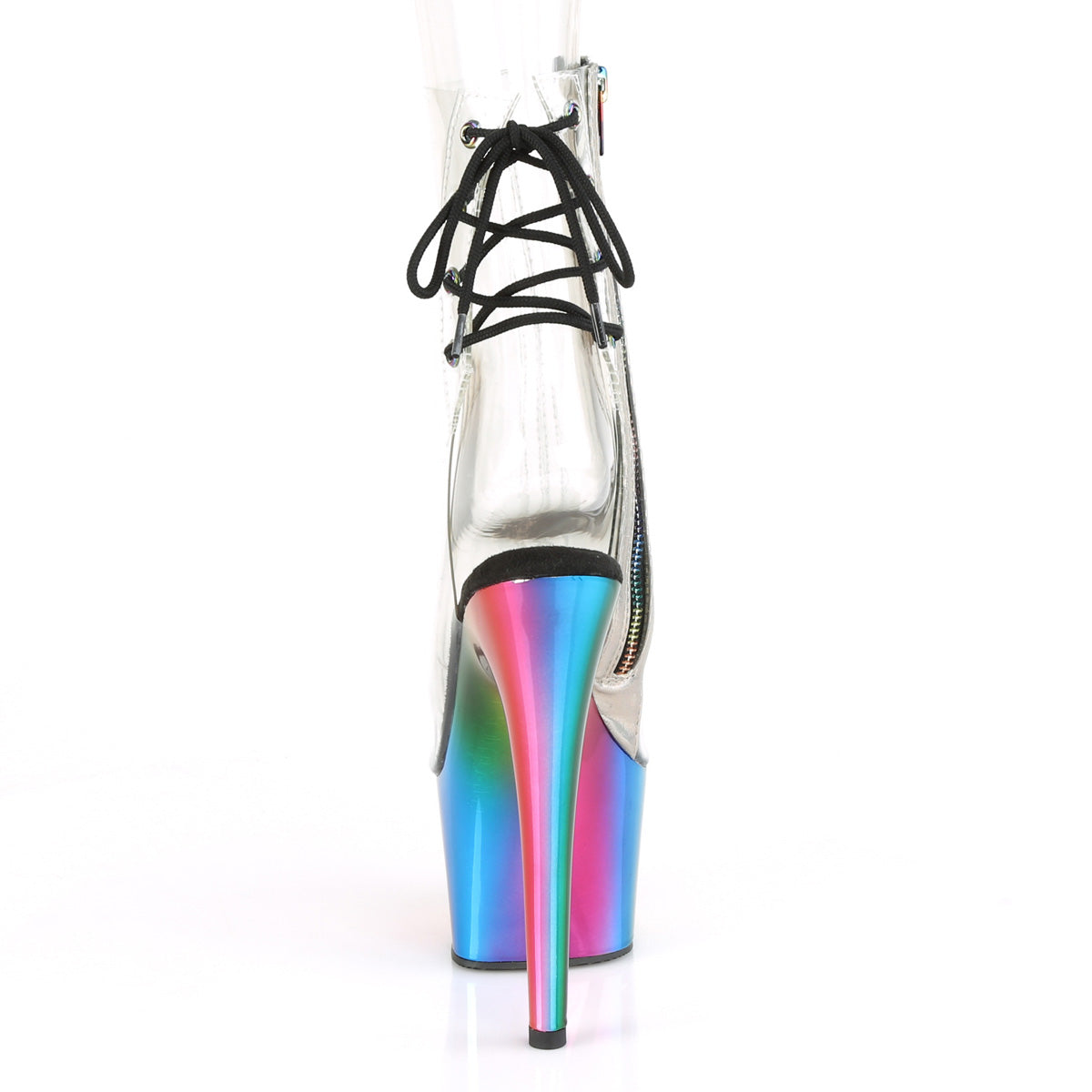 Pleaser Womens Ankle Boots ADORE-1018RC Clr/Rainbow Chrome