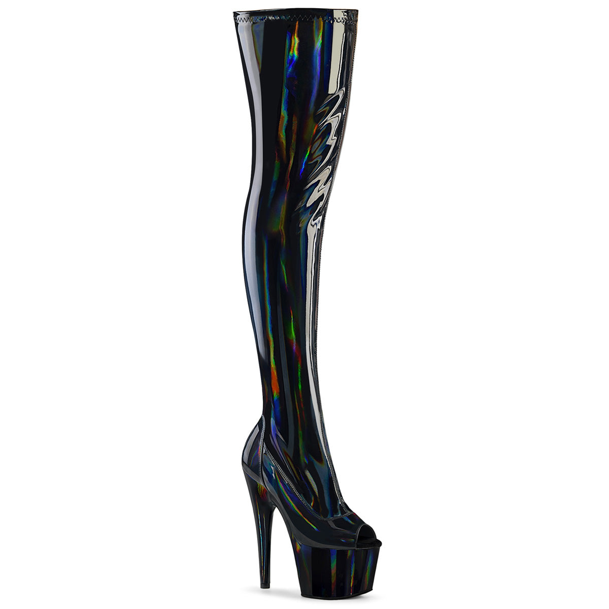 Pleaser   ADORE-3011HWR Blk Str. Holo/Blk Holo