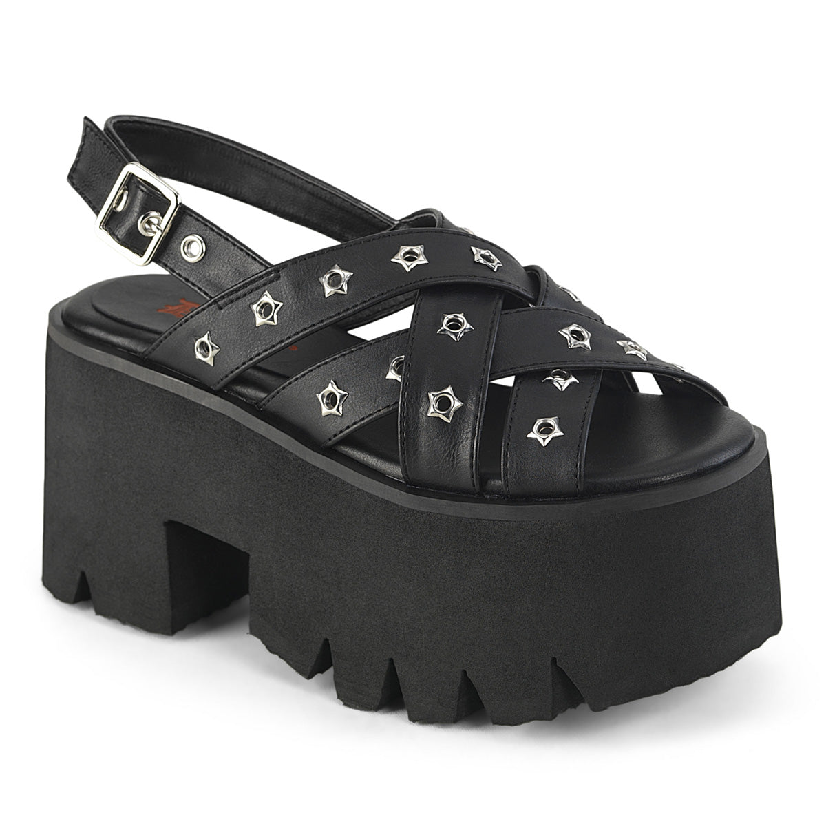 DemoniaCult  Sandals ASHES-12 Blk Vegan Leather