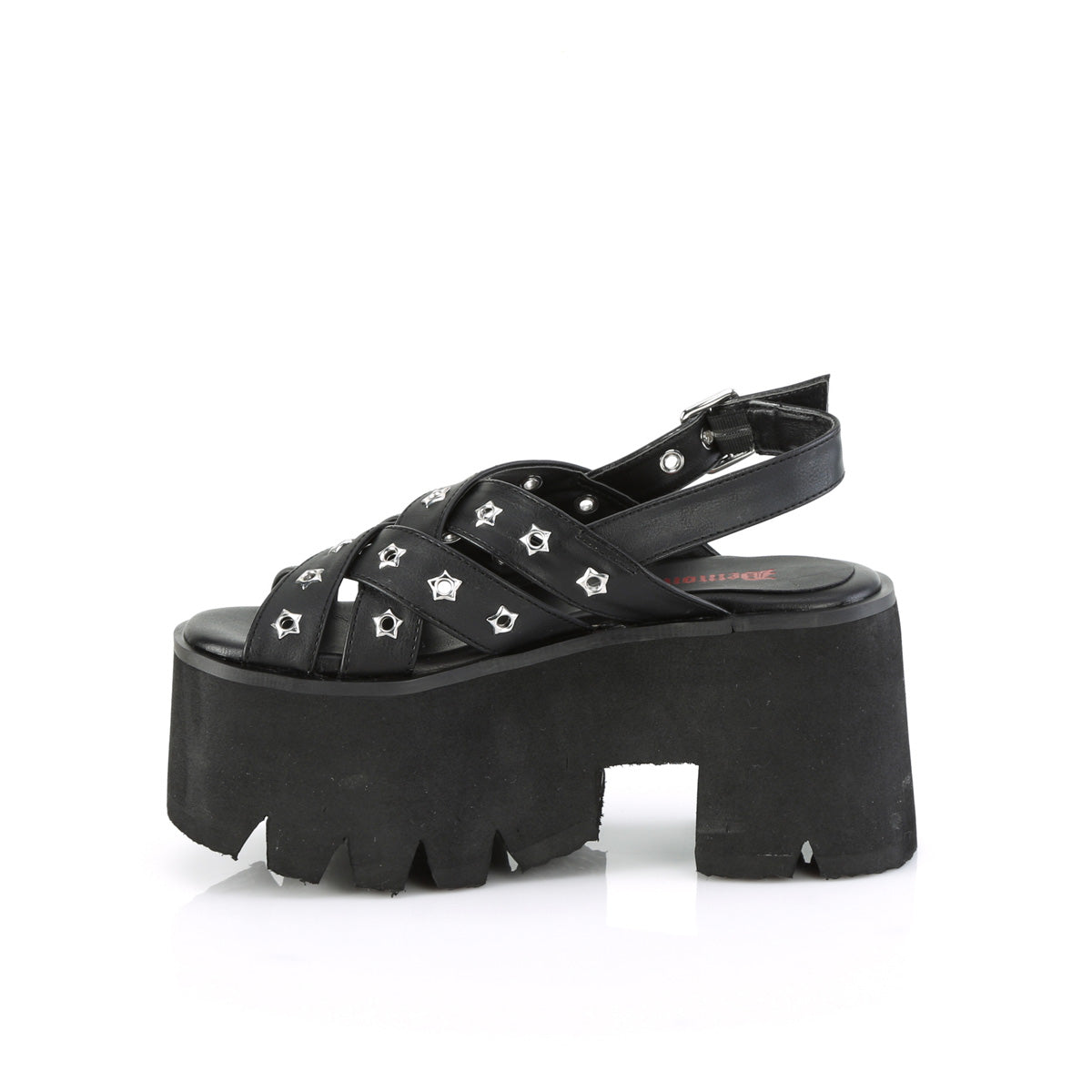 DemoniaCult  Sandals ASHES-12 Blk Vegan Leather