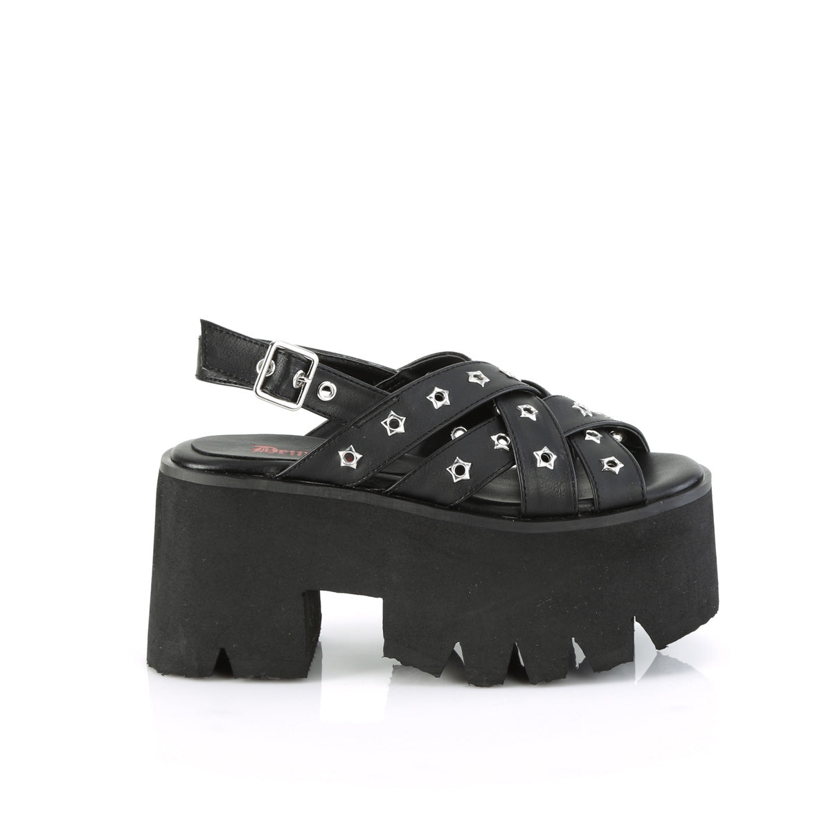 DemoniaCult  Sandals ASHES-12 Blk Vegan Leather