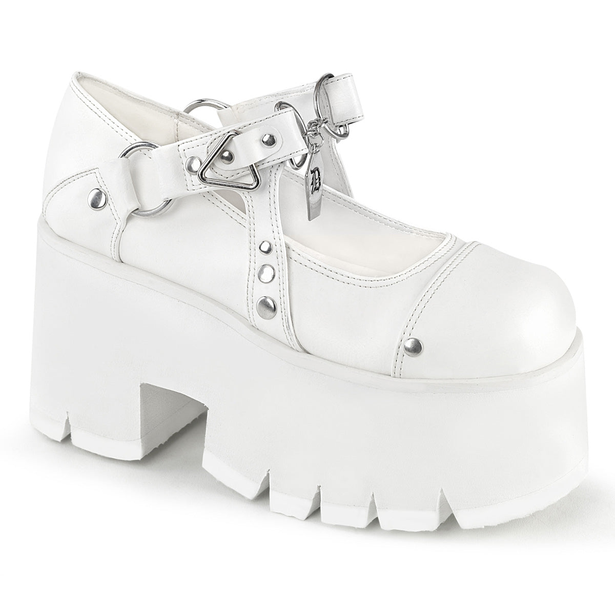 DemoniaCult  Pumps ASHES-33 Wht Vegan Leather