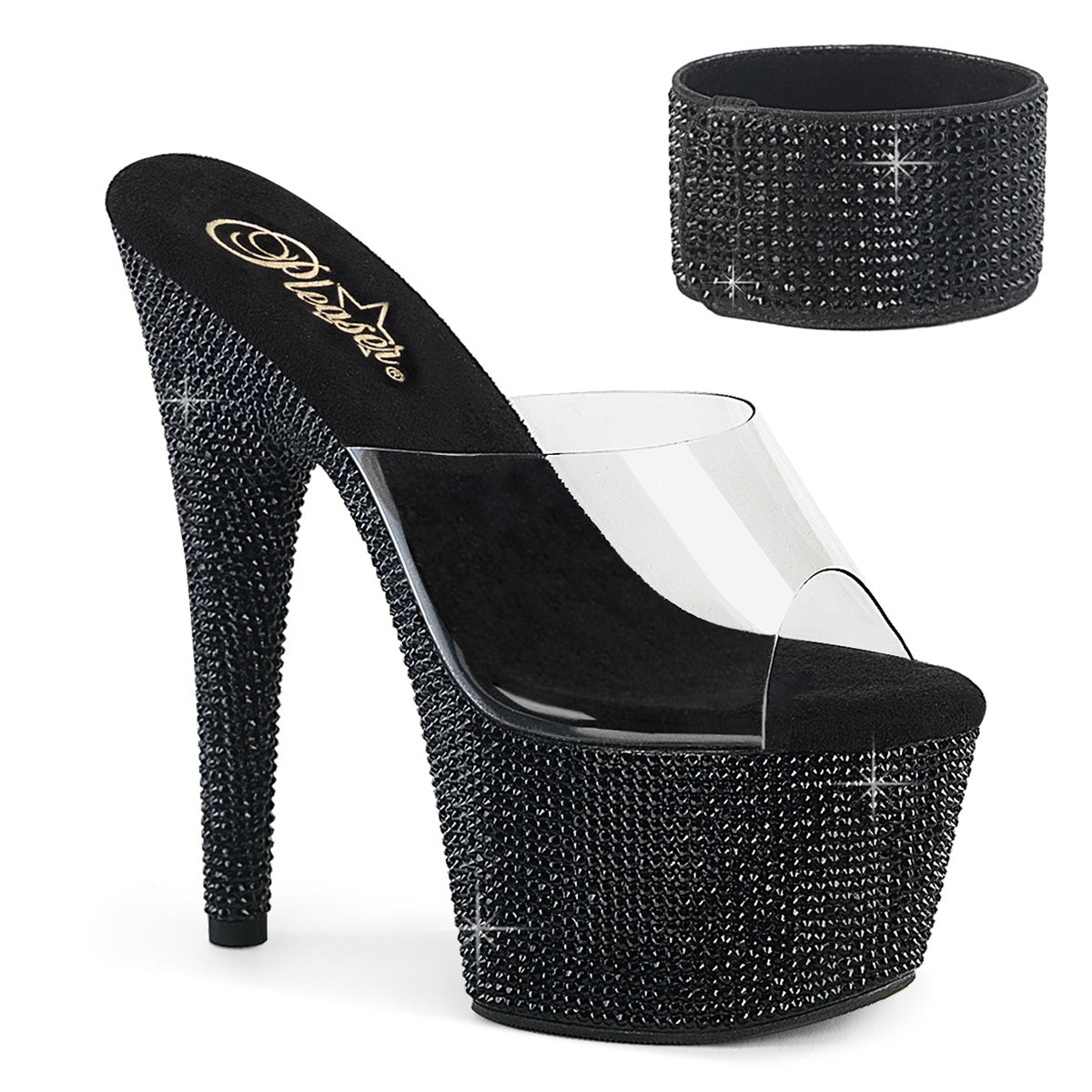 Pleaser   BEJEWELED-712RS Clr/Blk RS