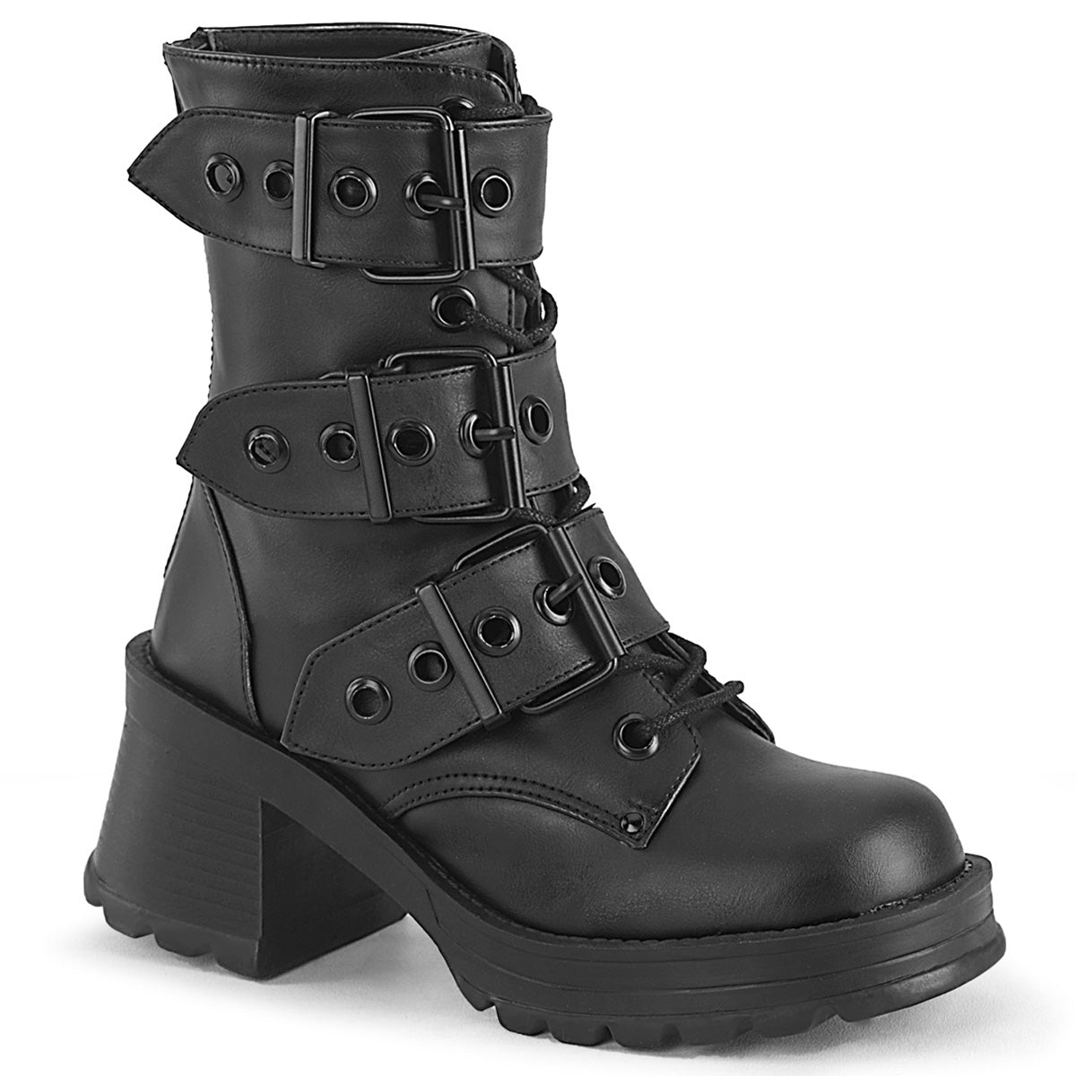 DemoniaCult  Ankle Boots BRATTY-118 Blk Vegan Leather