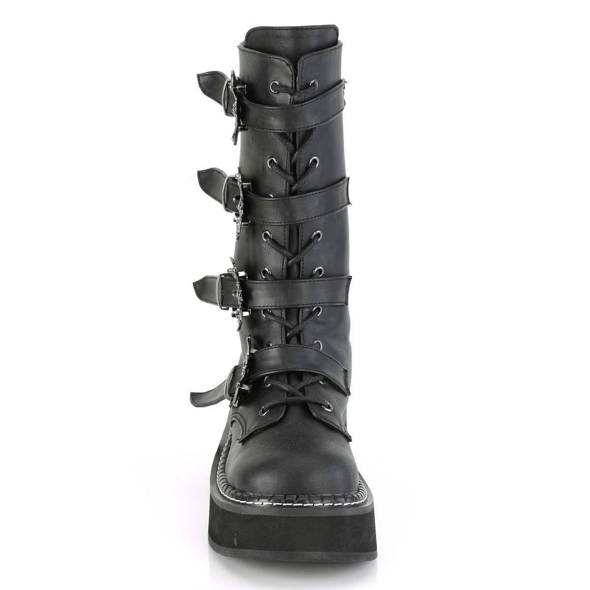 DemoniaCult Womens Boots EMILY-322 Blk Vegan Leather