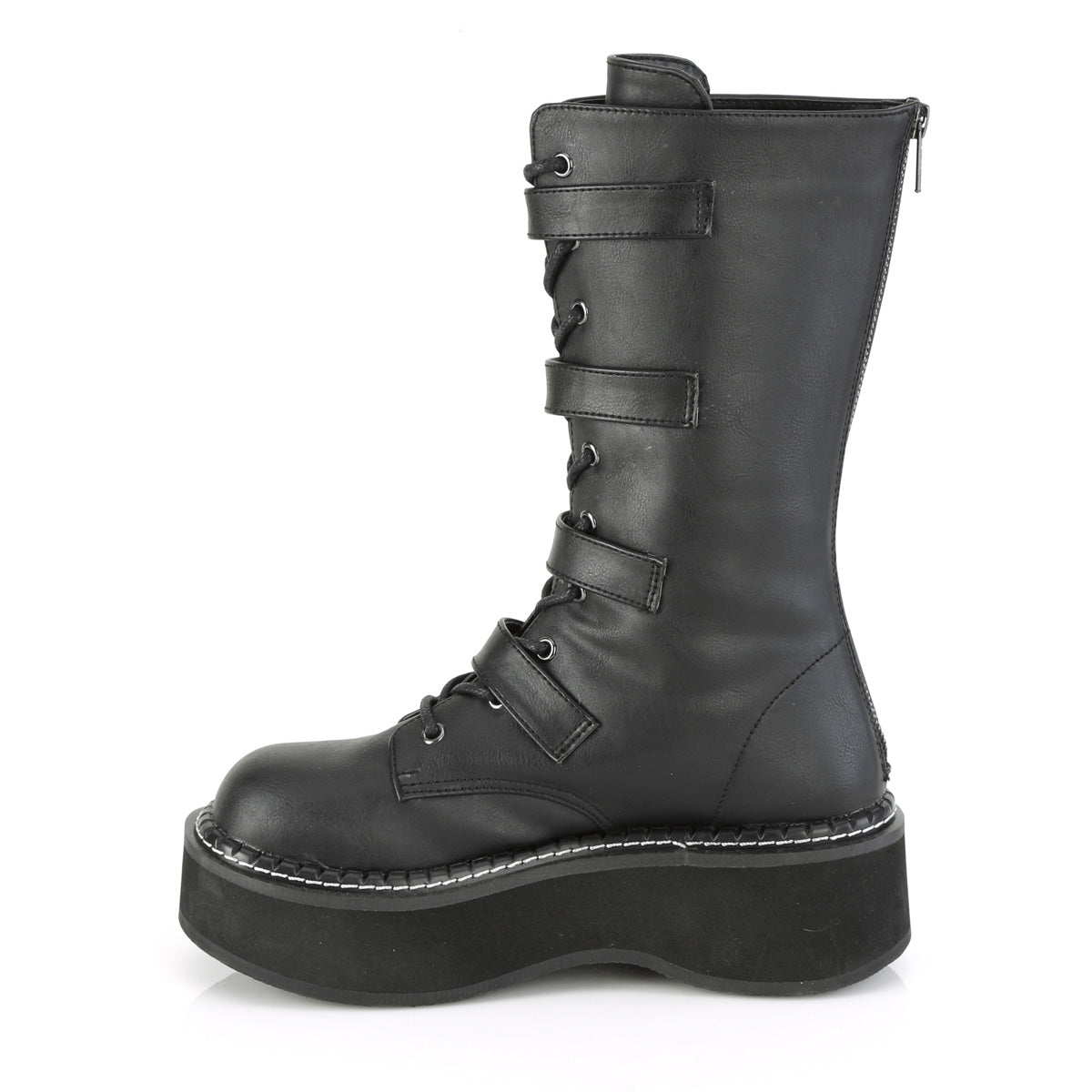 DemoniaCult Womens Boots EMILY-322 Blk Vegan Leather