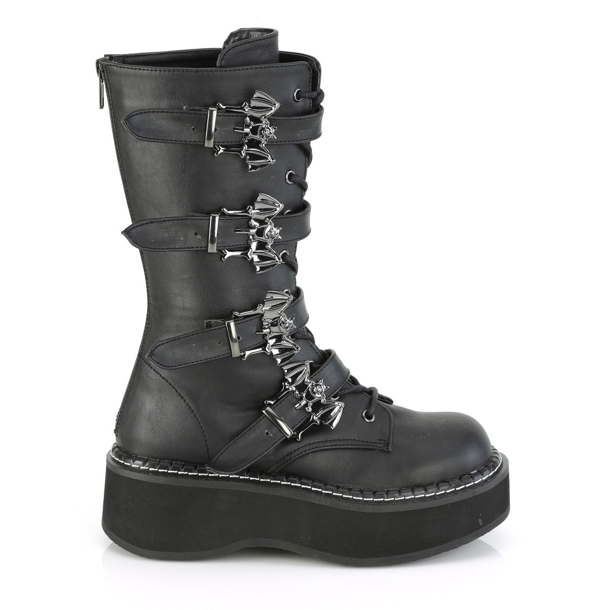 DemoniaCult Womens Boots EMILY-322 Blk Vegan Leather