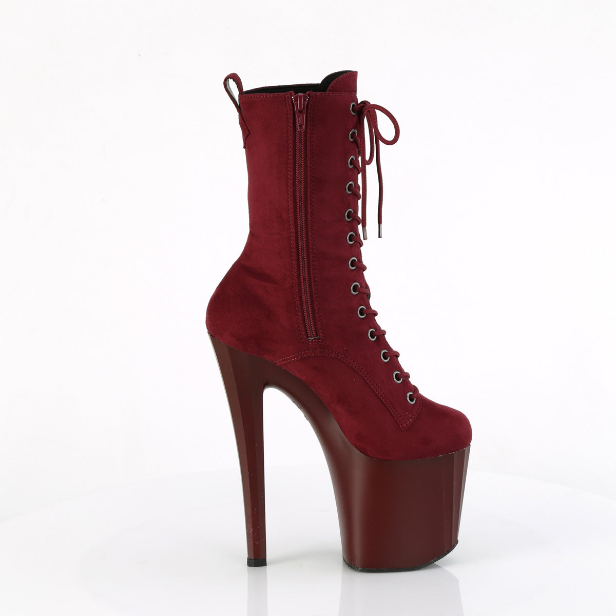 Pleaser   ENCHANT-1040 Burgundy Faux Suede/Burgundy Matte