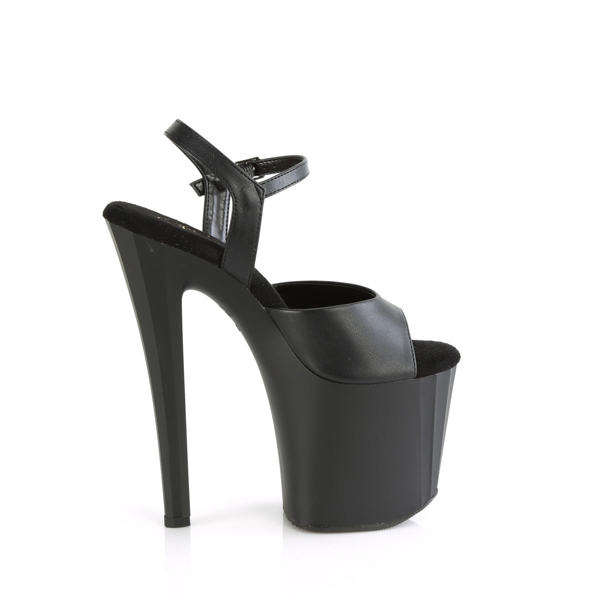 Pleaser   ENCHANT-709 Blk Faux Leather/Blk Matte