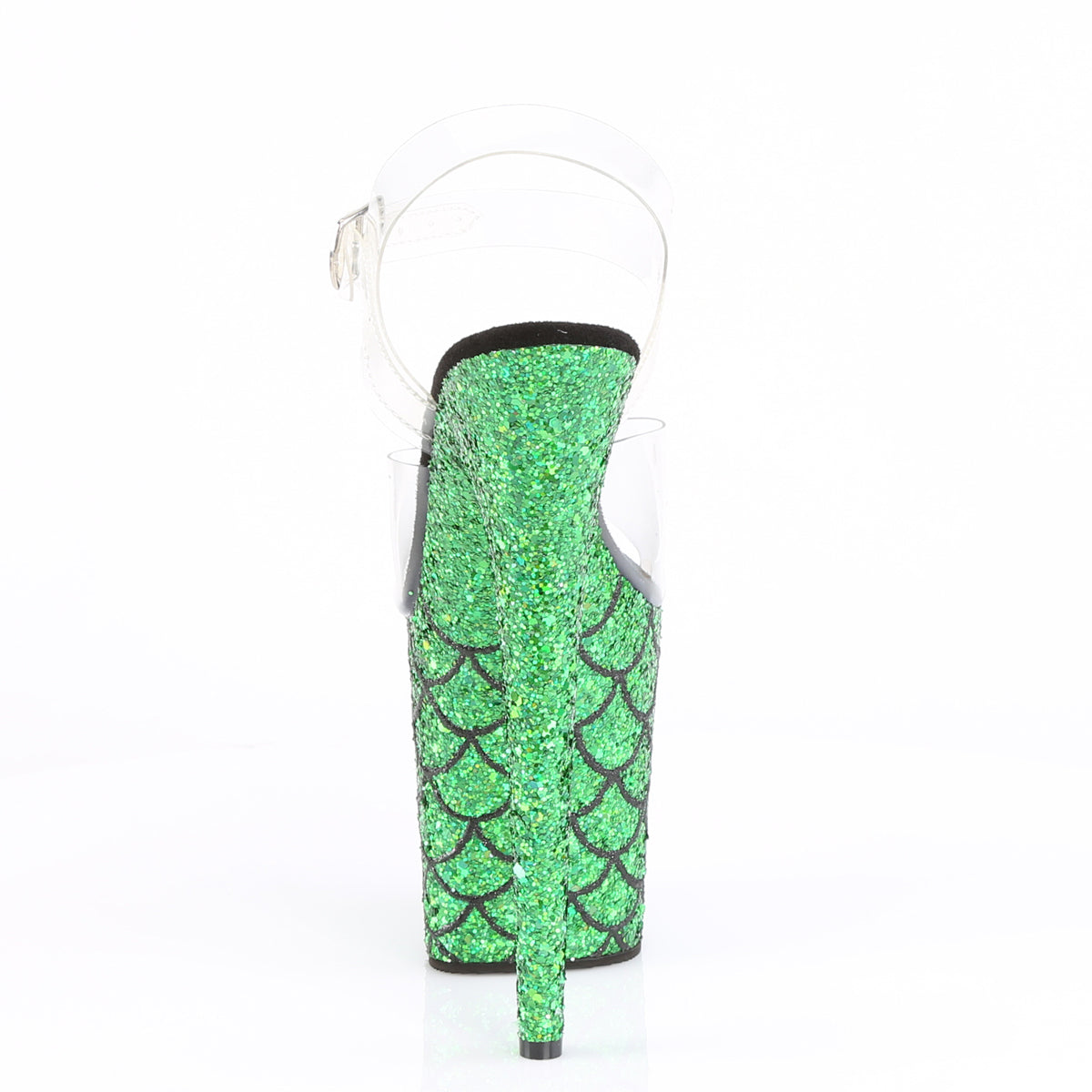 Pleaser Womens Sandals FLAMINGO-808MSLG Clr/Green Multi Glitter