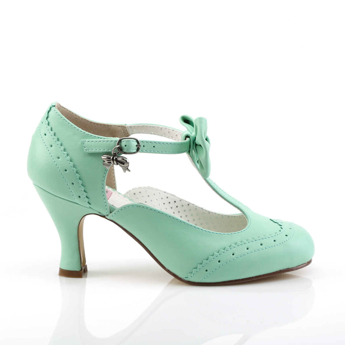 Pin Up Couture Womens Pumps FLAPPER-11 Mint Faux Leather