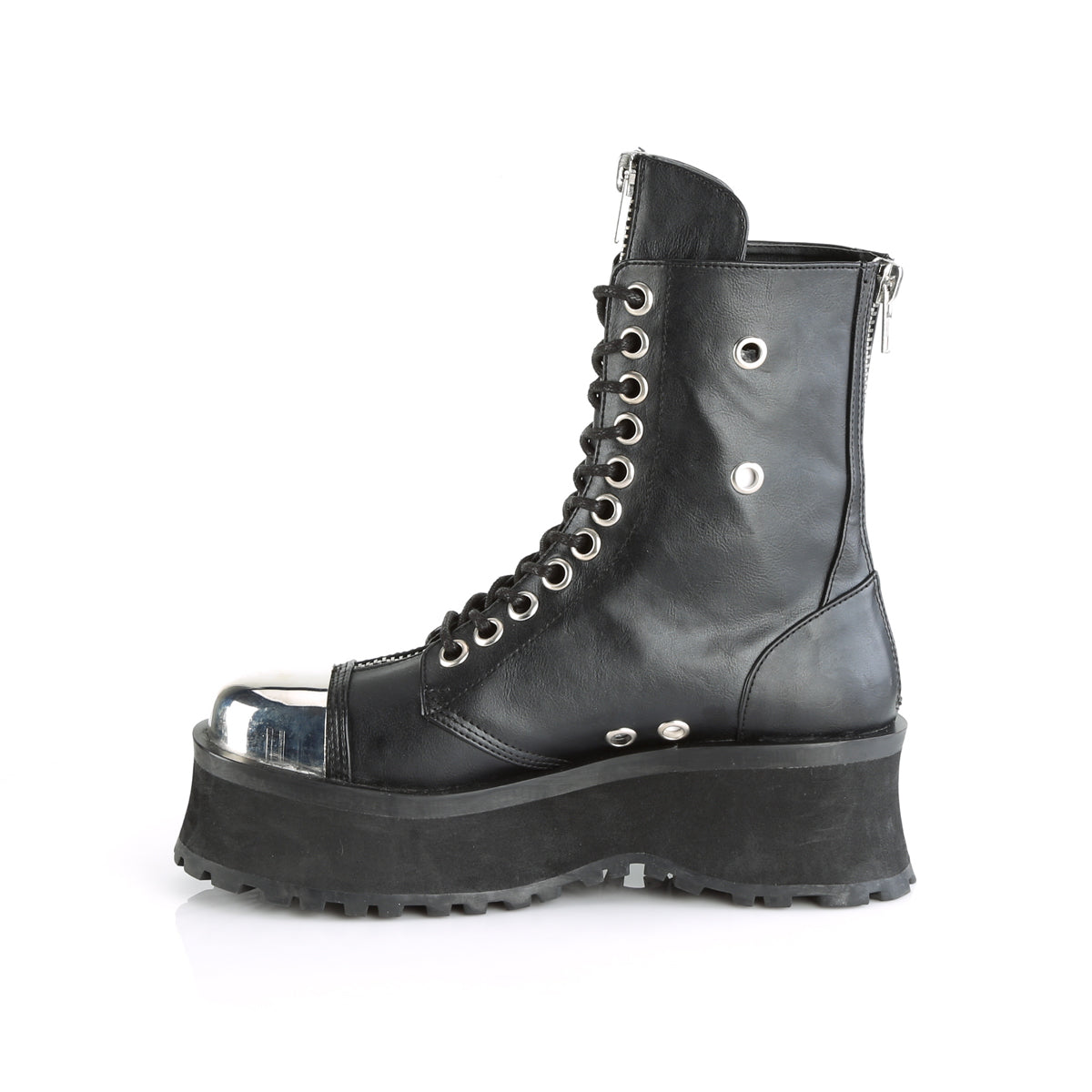 DemoniaCult Mens Boots GRAVEDIGGER-10 Blk Vegan Leather