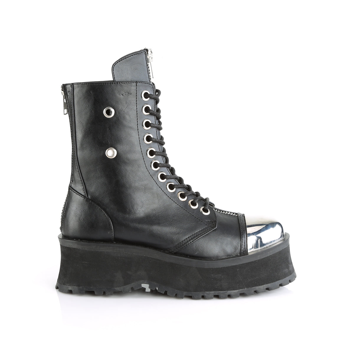 DemoniaCult Mens Boots GRAVEDIGGER-10 Blk Vegan Leather