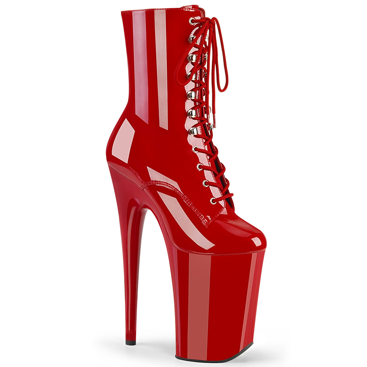 Pleaser Womens Ankle Boots INFINITY-1020 Red Pat/Red