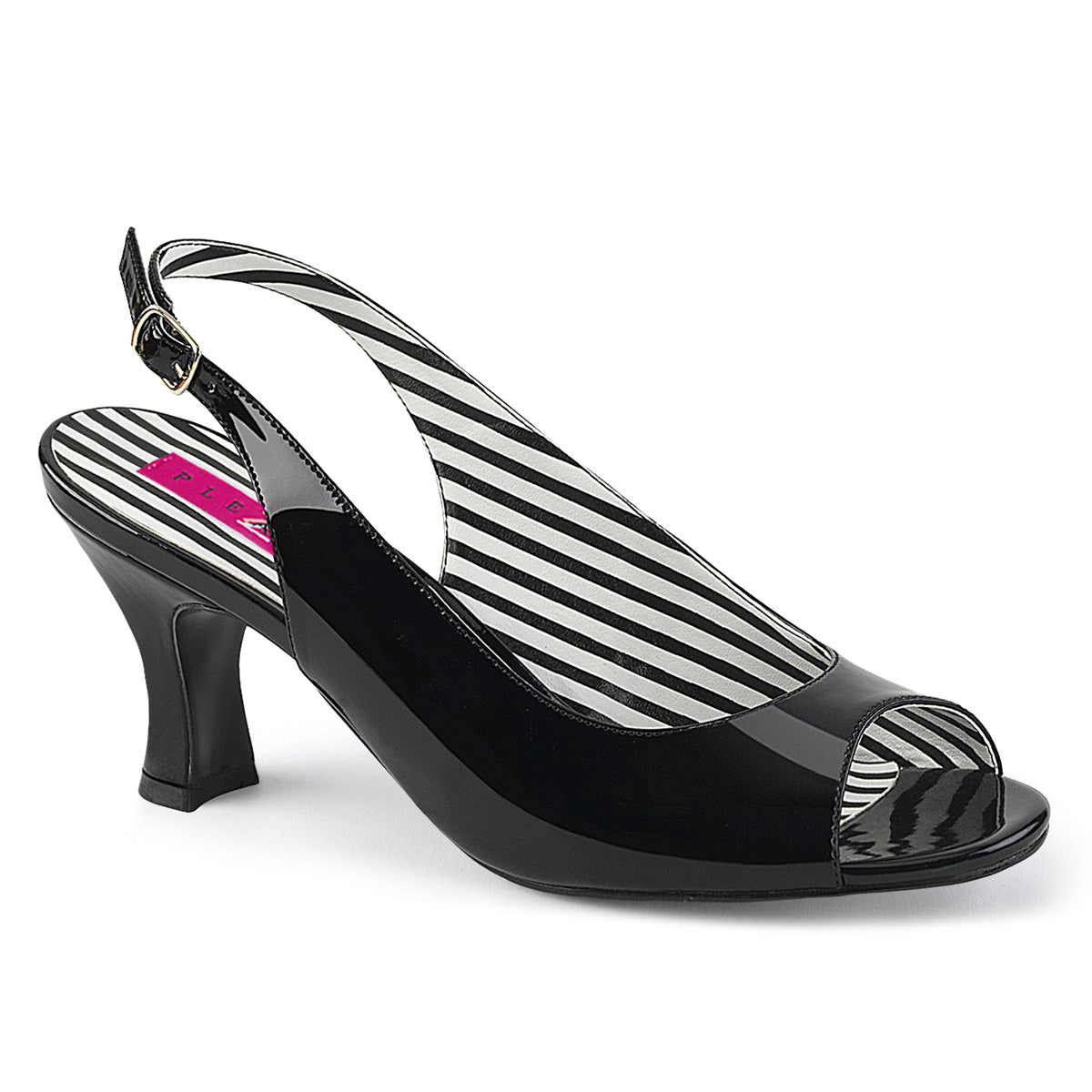 Pleaser Pink Label Womens Pumps JENNA-02 Blk Pat