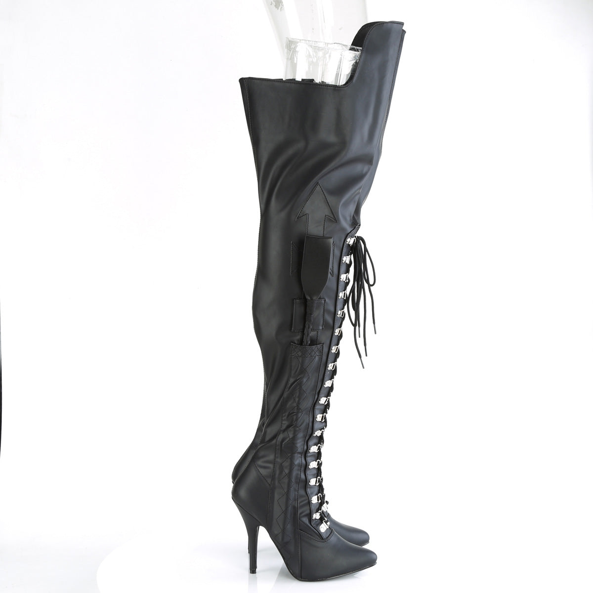 Pleaser  Boots SEDUCE-3082 Blk Str. Faux Leather