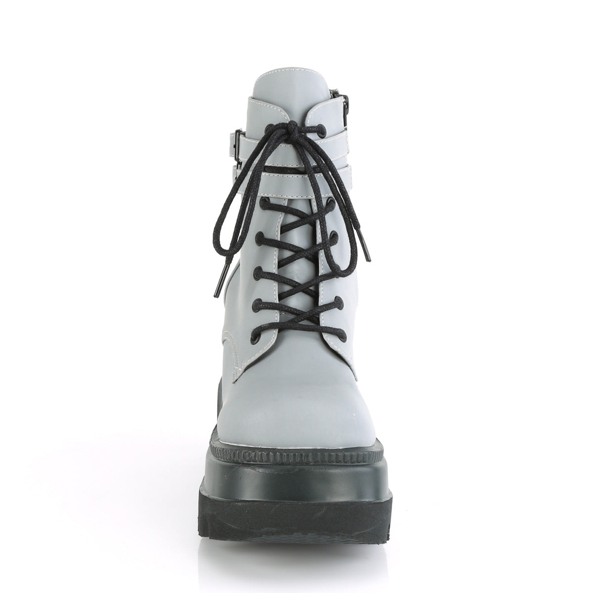 DemoniaCult Womens Ankle Boots SHAKER-52 Grey Reflective