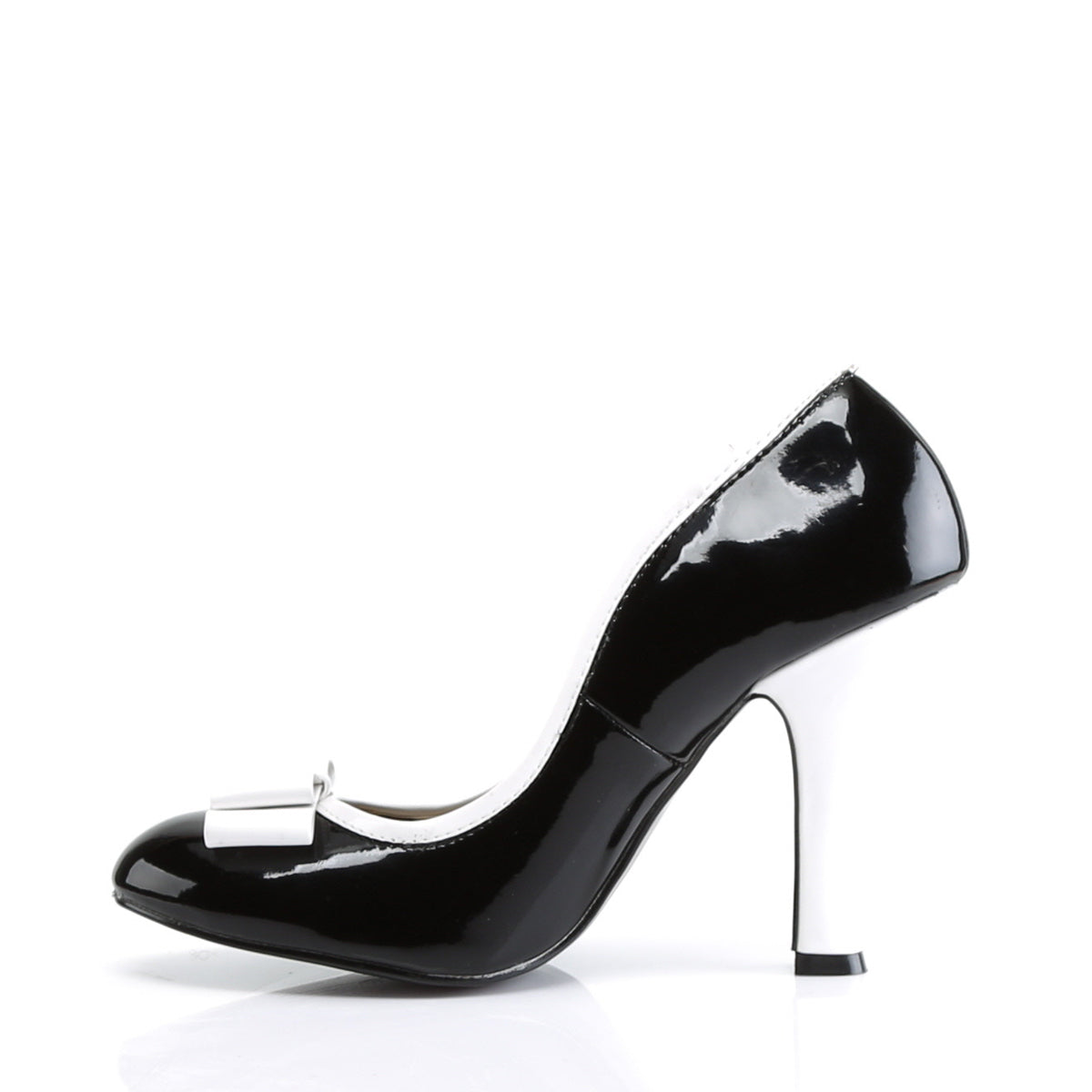 Pin Up Couture Womens Pumps SMITTEN-01 Blk-Wht Pat