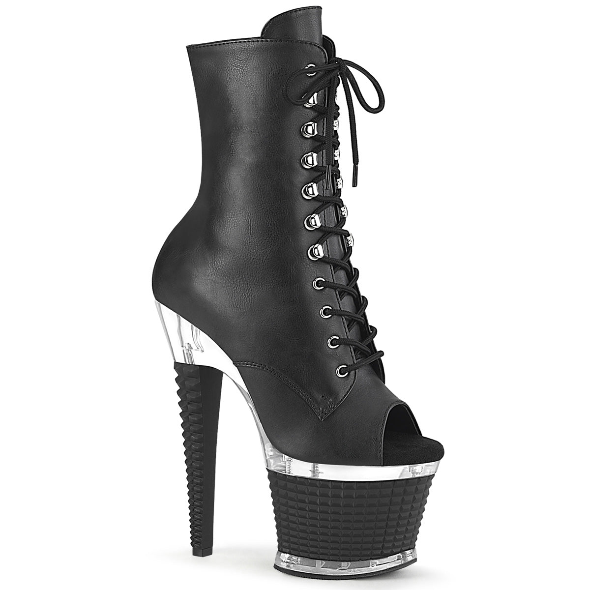 Pleaser  Ankle Boots SPECTATOR-1021 Blk Faux Leather/Clr-Blk Matte