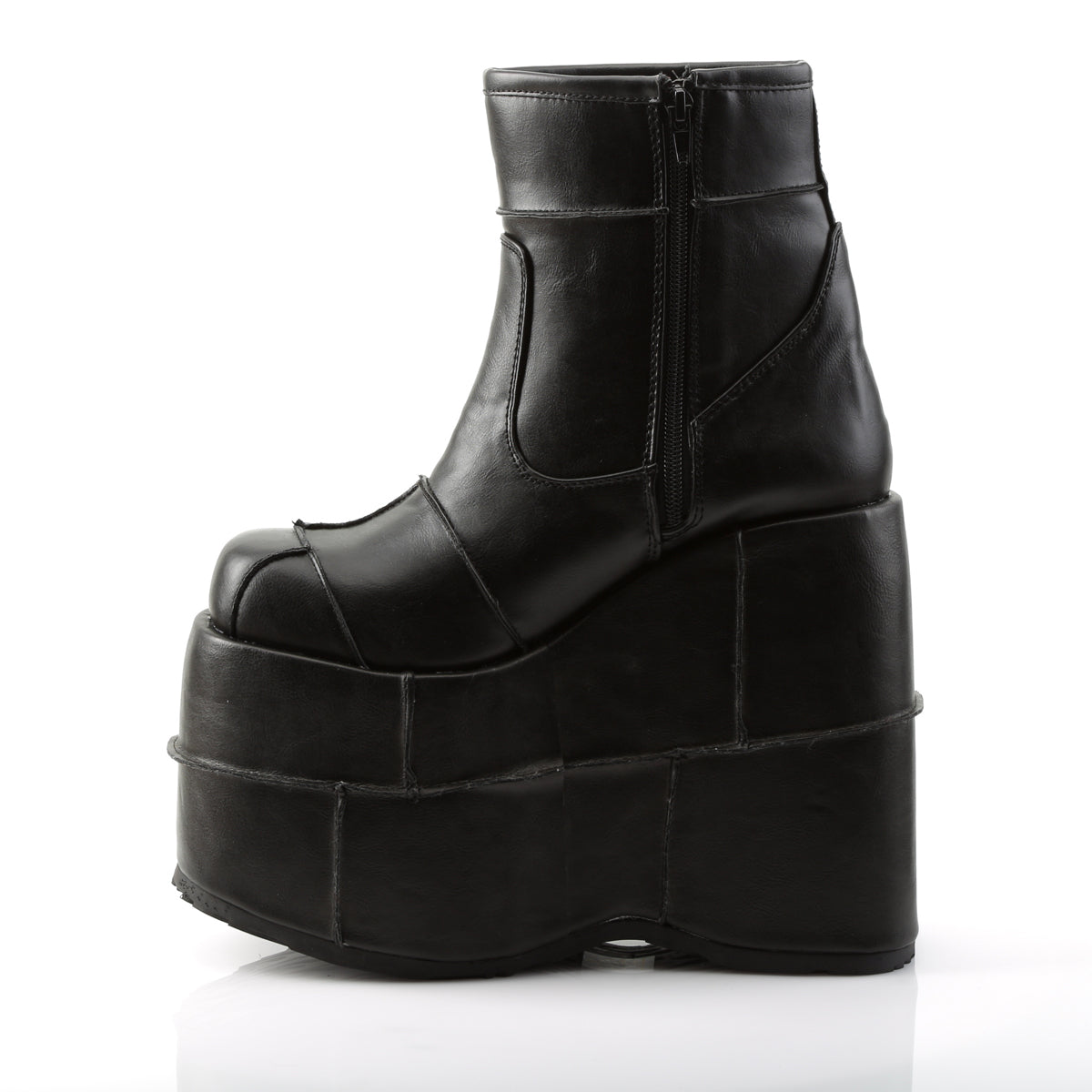 DemoniaCult Mens Boots STACK-201 Blk Vegan Leather