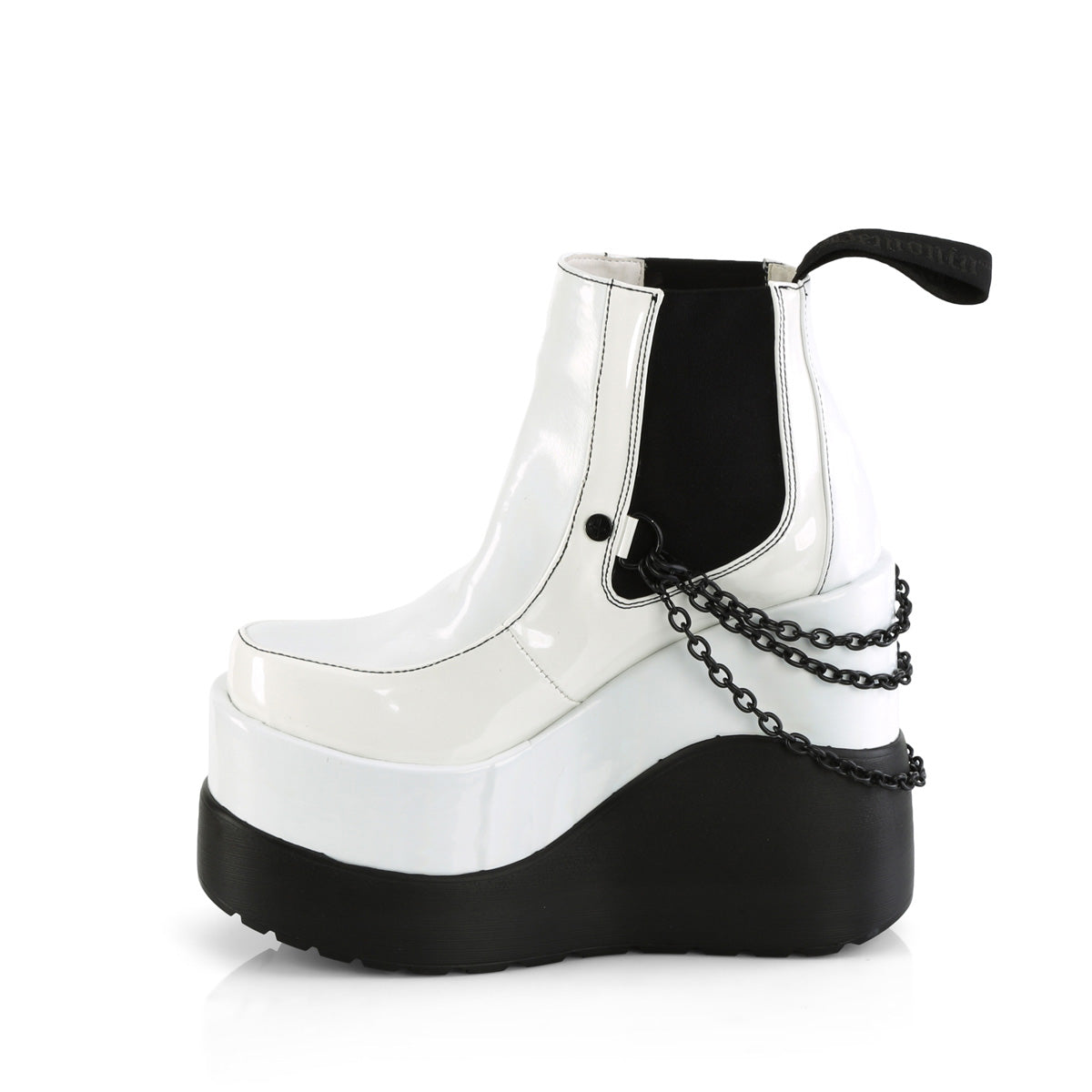 DemoniaCult  Ankle Boots VOID-50 Wht Holo Pat