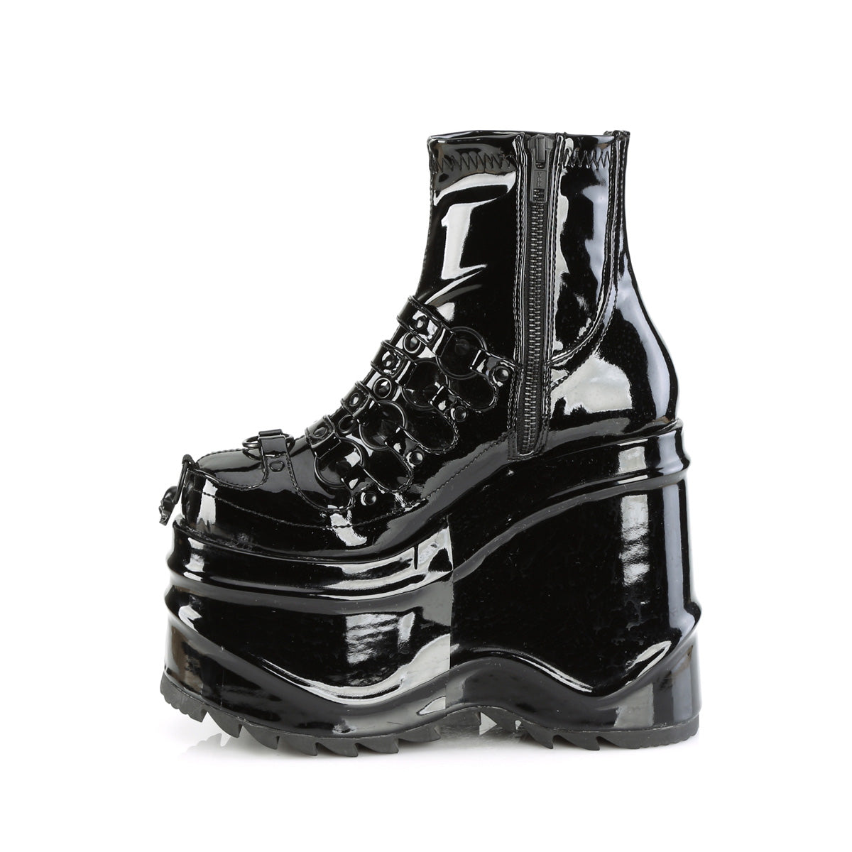 DemoniaCult  Ankle Boots WAVE-110 Blk Pat